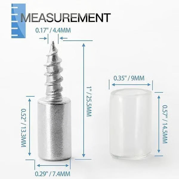 Pack Of 100 Count Self-Tapping Screws,Shelf Support Pegs,Shelf Pins with Non-Slip Sleeve